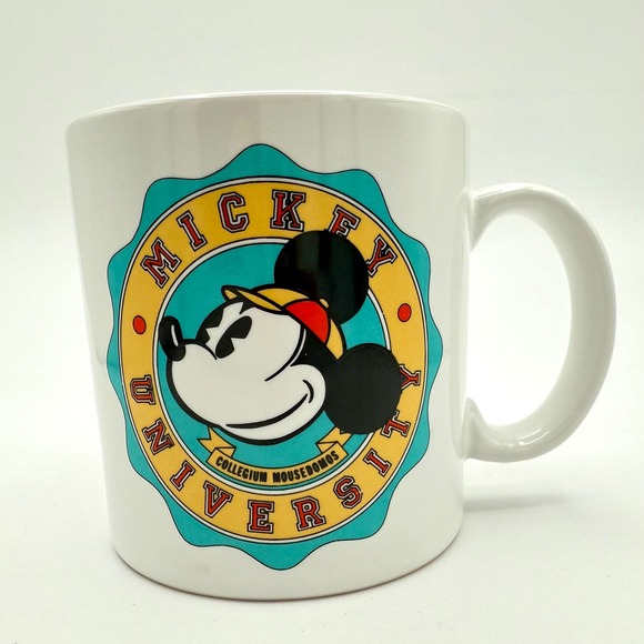 DISNEY MICKEY MOUSE University Collegium Mousebonos Coffee Mug Cup Vintage 1985 - Picture 1 of 10